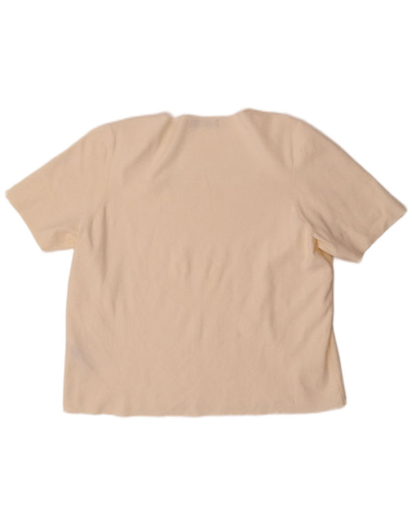 Tricou pentru femei Marks & Spencer Top UK 22 3XL Bej Viscoză