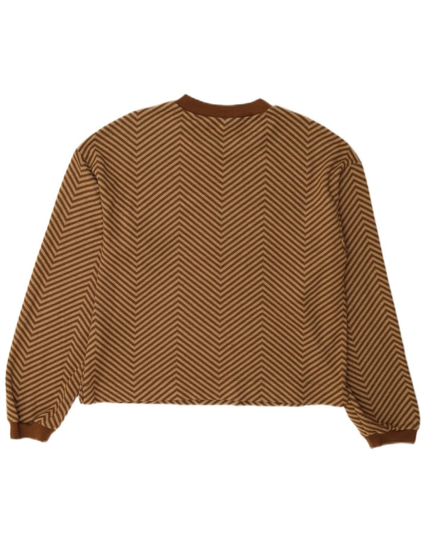 Pulover pentru femei Marks & Spencer cu decolteu rotund UK 12 Medium Brown Chevron