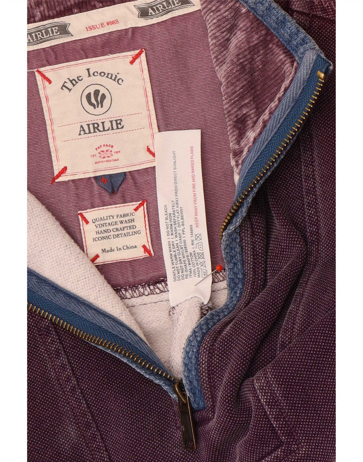 Hanorac pentru bărbați Fat Face, cu fermoar și gât, Jumper Bumbac violet mediu