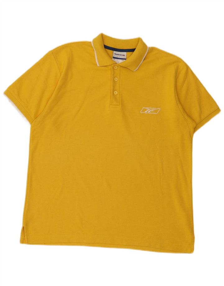Tricou polo clasic pentru bărbați Reebok, bumbac galben mediu