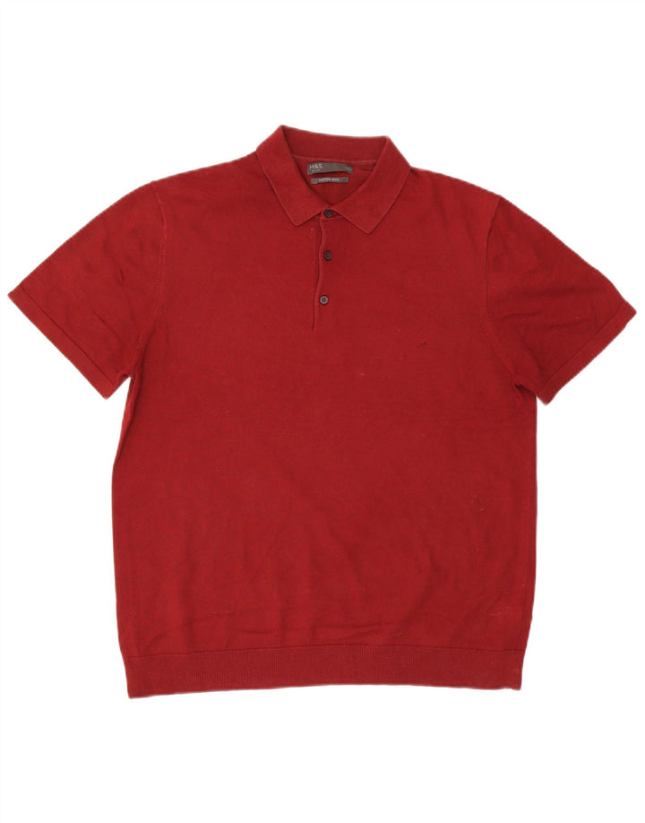 Tricou polo pentru bărbați Marks & Spencer, bumbac roșu mare