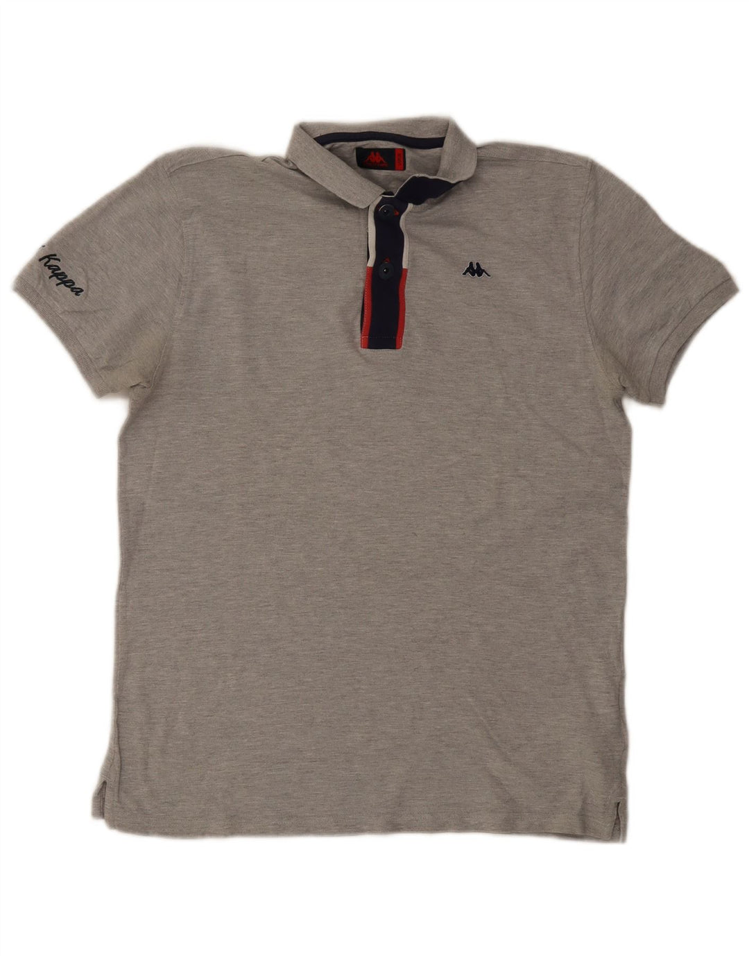 Cămașă polo pentru bărbați Kappa, mare, gri, bumbac color bloc