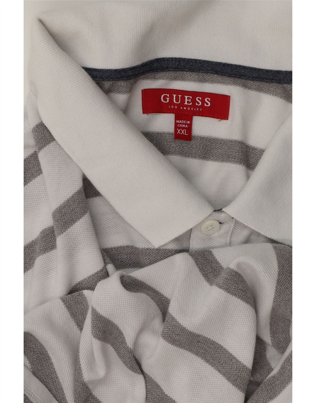 Tricou polo Guess pentru bărbați 2XL cu dungi albe