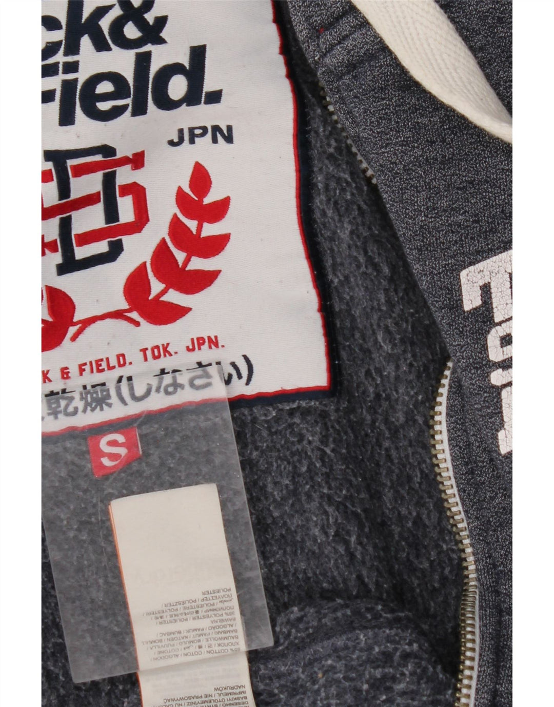 SUPERDRY Pulover cu capota cu fermoar grafic pentru bărbați din bumbac, albastru bleumarin