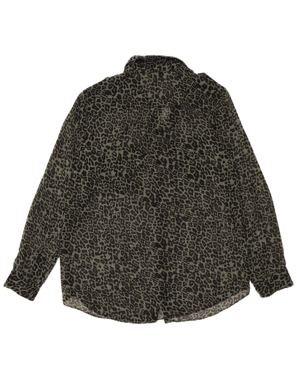 MINT VELVET Cămașă transparentă pentru femei UK 12 Medium Green Animal Print