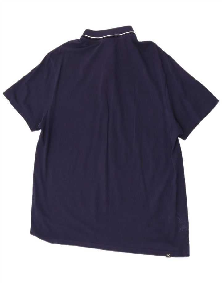 Tricou polo Puma pentru bărbați 2XL, bumbac bleumarin