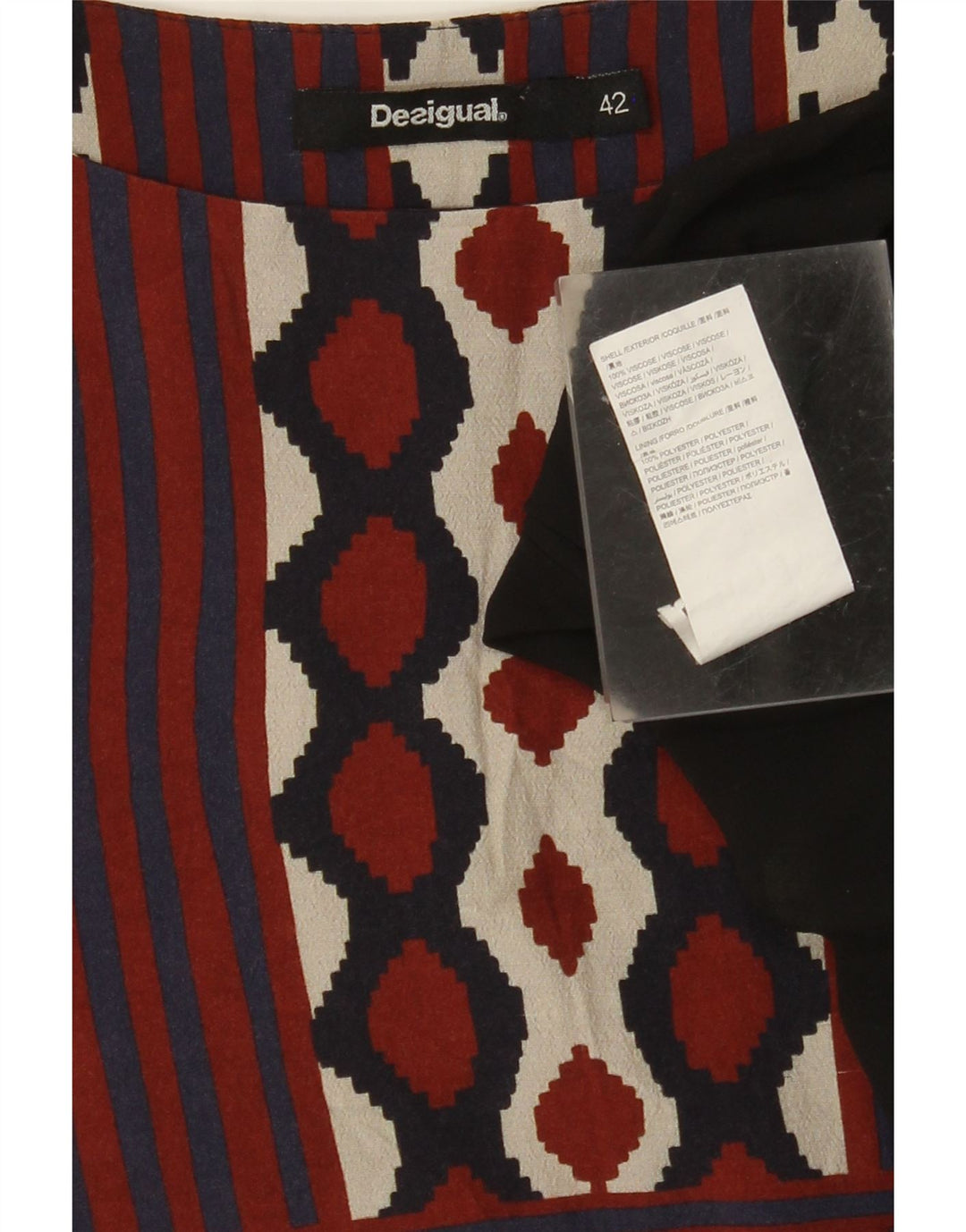 DESIGUAL Rochie A-Line pentru femei EU 42 mare, multicoloră, geometrică