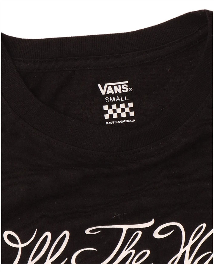 VANS Top grafic pentru femei cu mânecă lungă UK 10 Small Black
