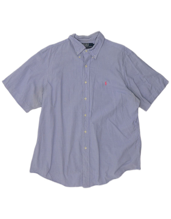 Cămașă cu mânecă scurtă Polo Ralph Lauren pentru bărbați Mărimea 17 43 XL Vichy albastru