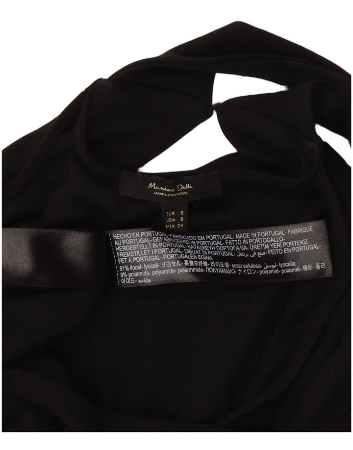 Massimo Dutti rochie maxi fără mâneci pentru femei UK 10 mic negru Lyocell