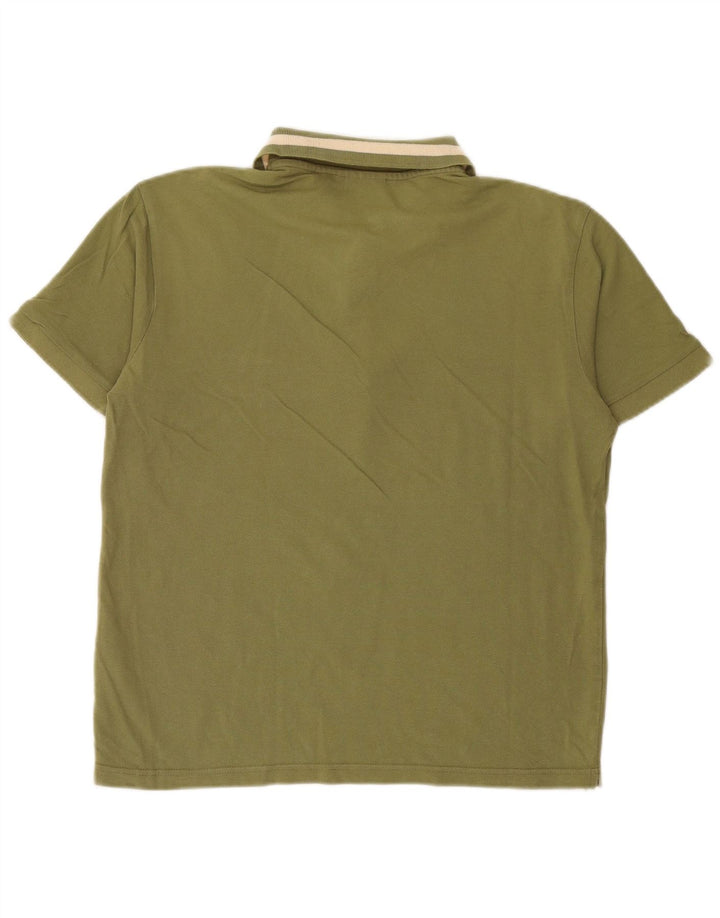 DIADORA Mens Polo Shirt Large Khaki Cotton