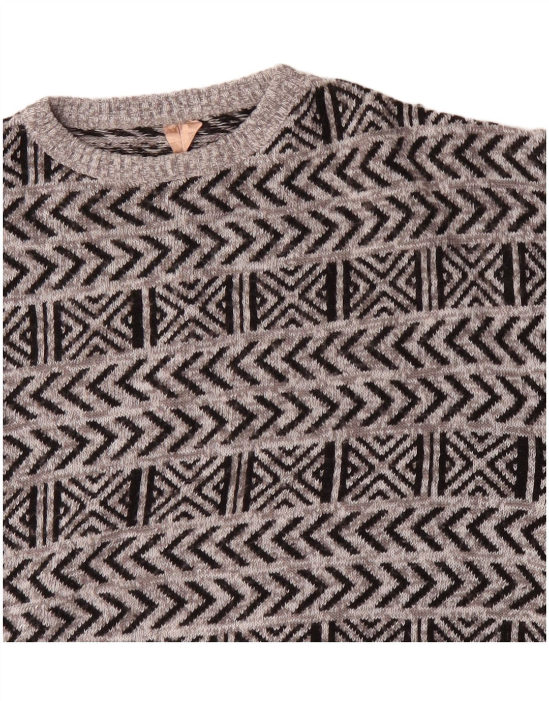 Pulover vintage pentru bărbați cu gâtul de barca IT 52 mare, gri, geometric