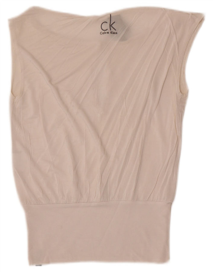 Bluză fără mâneci pentru femei Calvin Klein US 6 Medium White Viscose