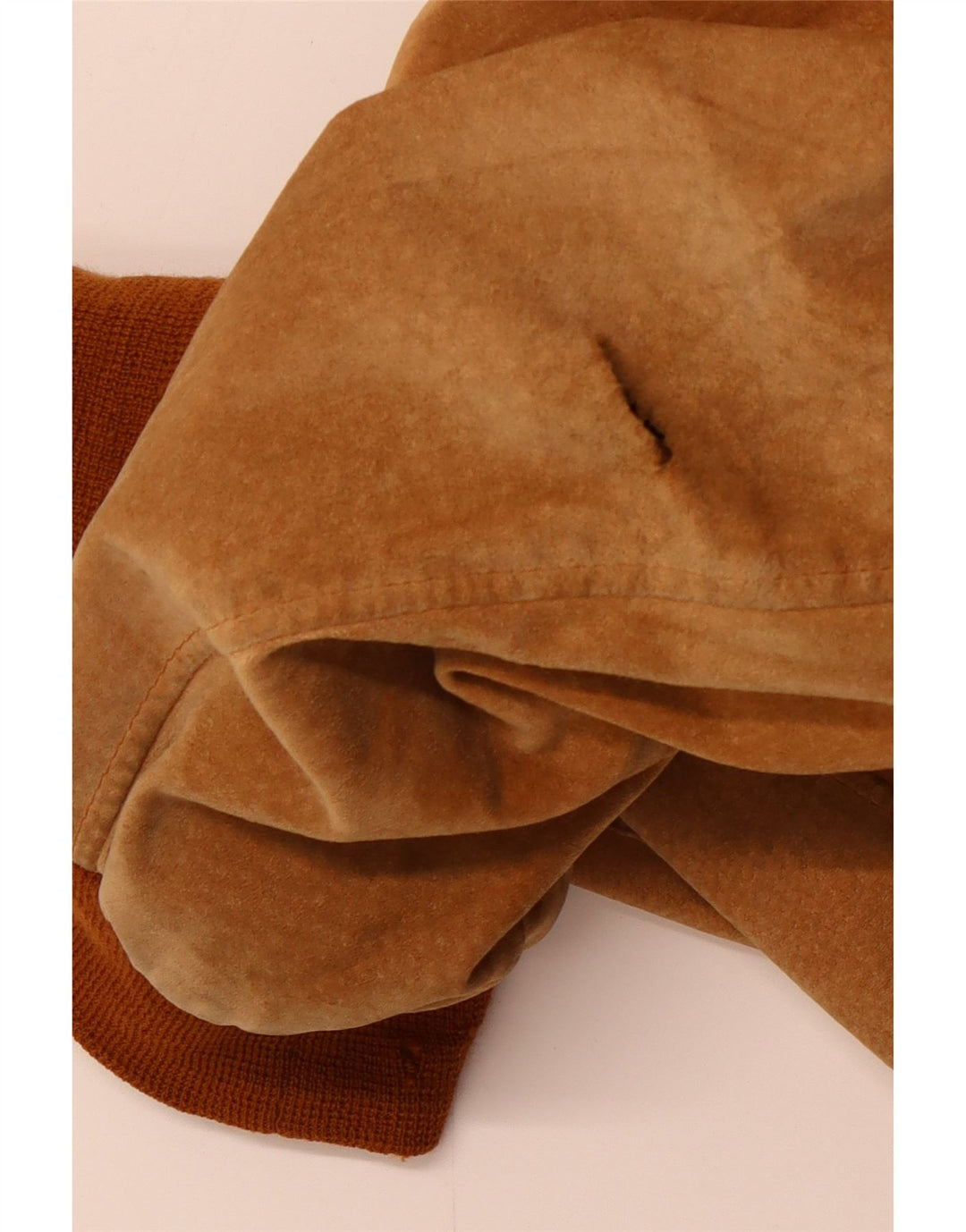 VINTAGE Bomber de piele intoarsa pentru barbati UK 42 XL din piele maro