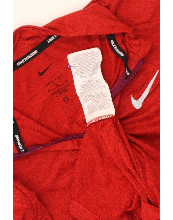 Top de trening pentru bărbați Dri Fit, cu fermoar și gât, pulover, roșu mediu