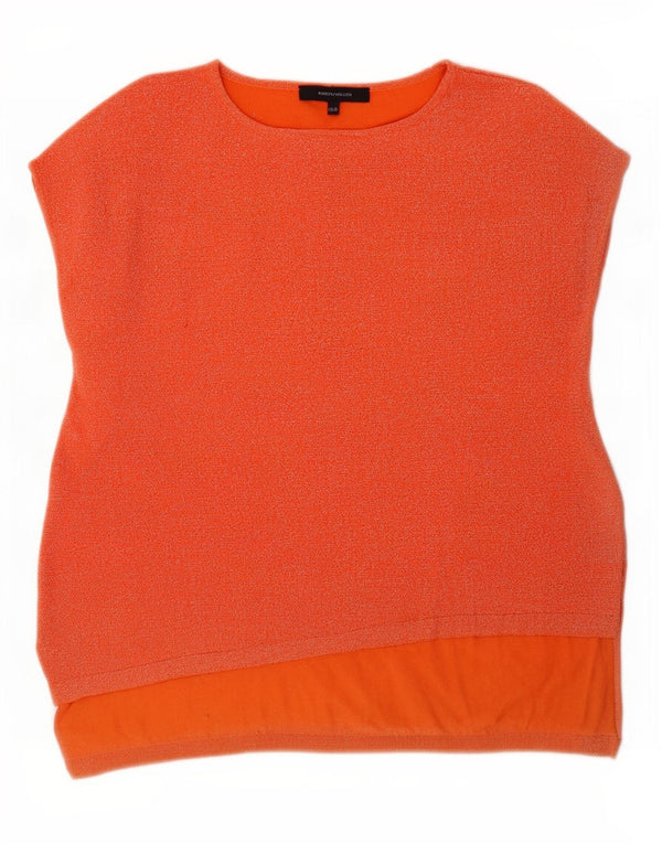 Karen Millen Womens Oversized Vest Top UK 6 XS Orange Flecked Viscose