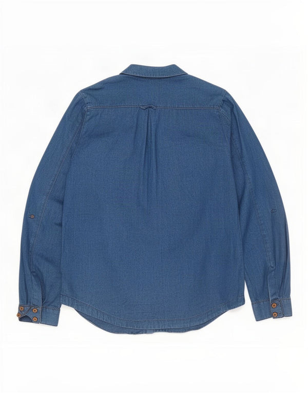 Cămașă de blugi Topshop pentru femei UK 14, mare, albastru, bumbac