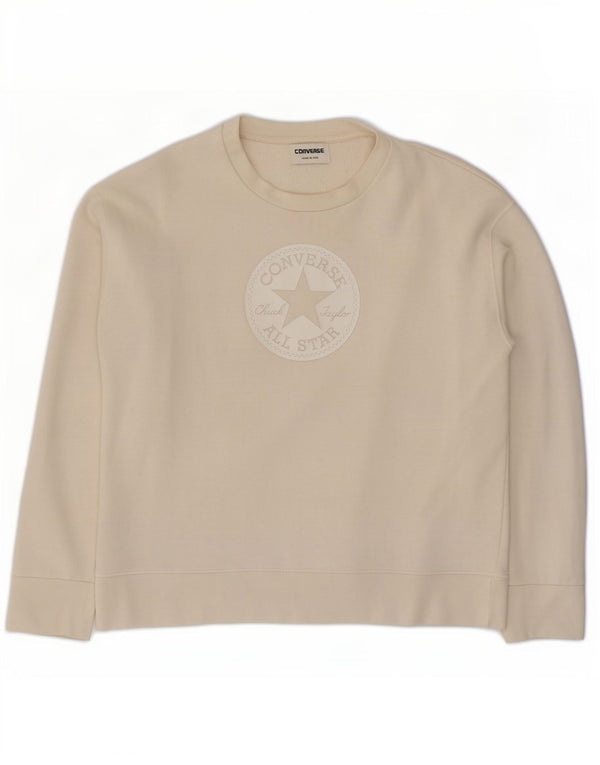 Pulover grafic pentru femei Converse UK 14 Medium Off White