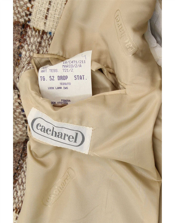 Jachetă Blazer Bărbați Cacharel cu 2 nasturi IT 52 XL Bej Lână Check