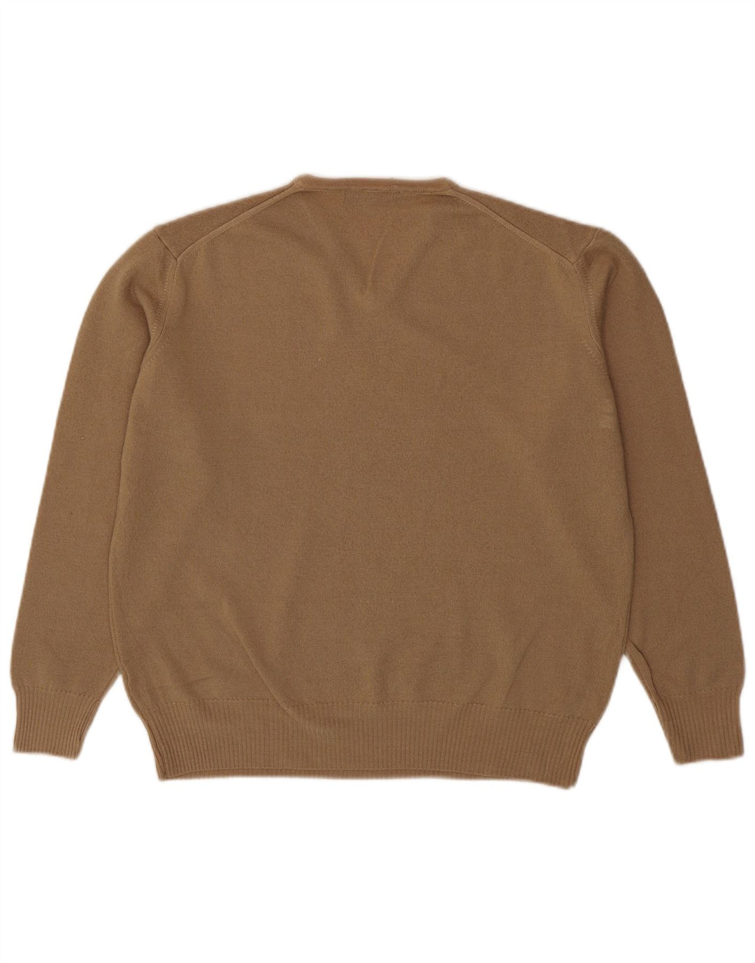 Pulover pentru bărbați Zara, cu decolteu în V, XL, lână maro