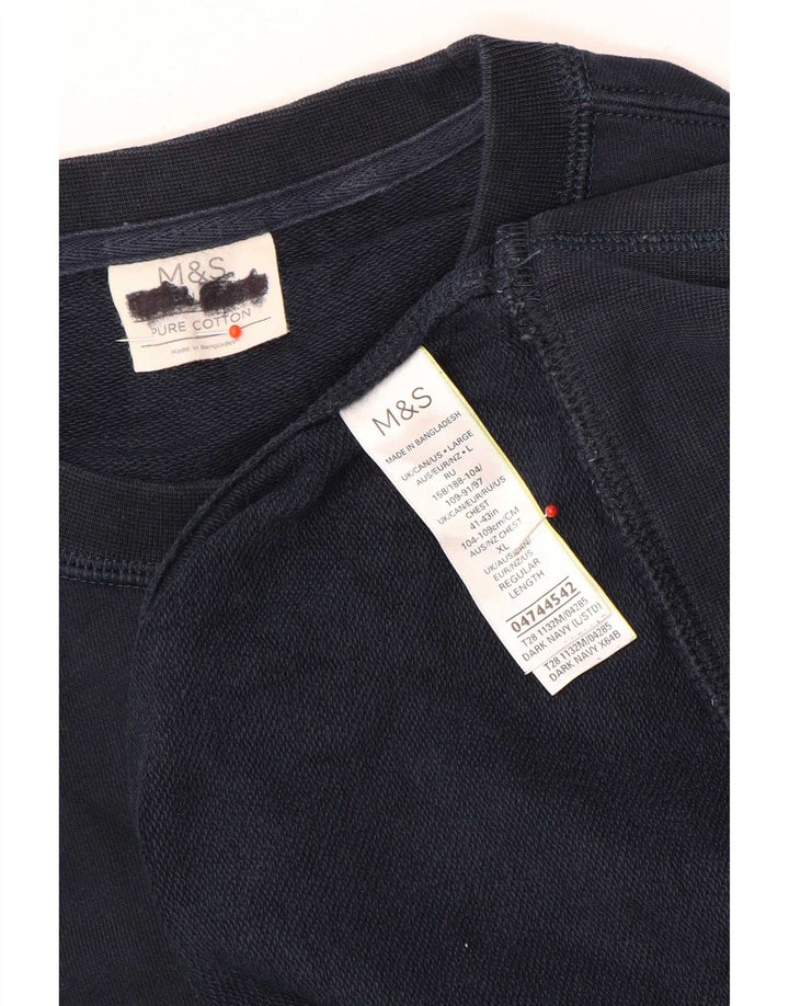 Hanorac pentru bărbați Marks & Spencer Pulover mare din bumbac bleumarin
