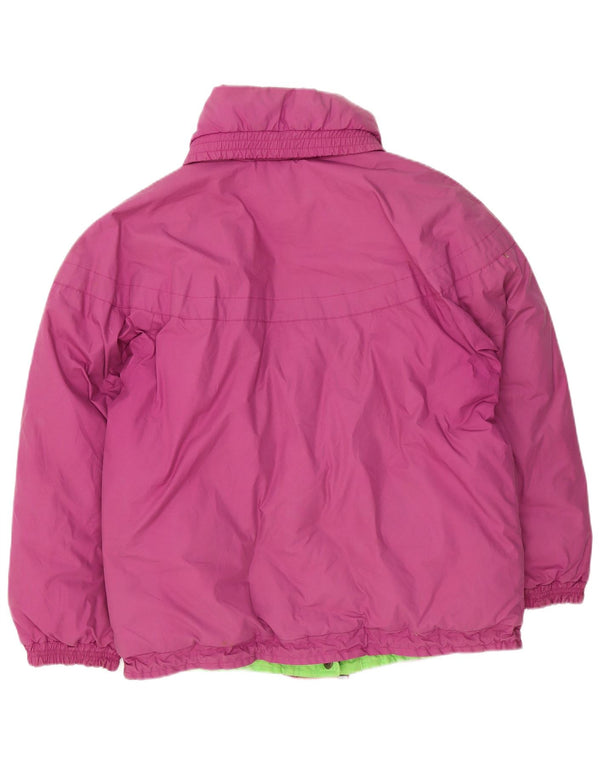 Jachetă căptușită reversibilă vintage pentru femei UK 14 mare, mov, bumbac