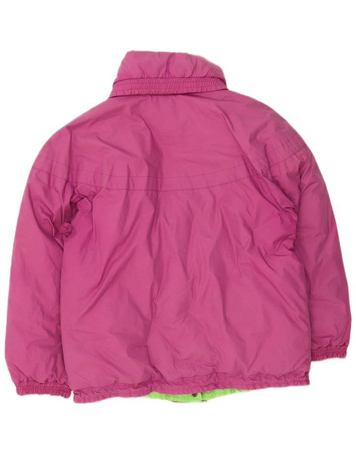 Jachetă căptușită reversibilă vintage pentru femei UK 14 mare, mov, bumbac