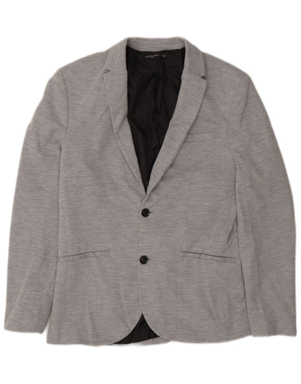 Blazer pentru bărbați Zara, cu 2 nasturi, UK 40, mare, gri