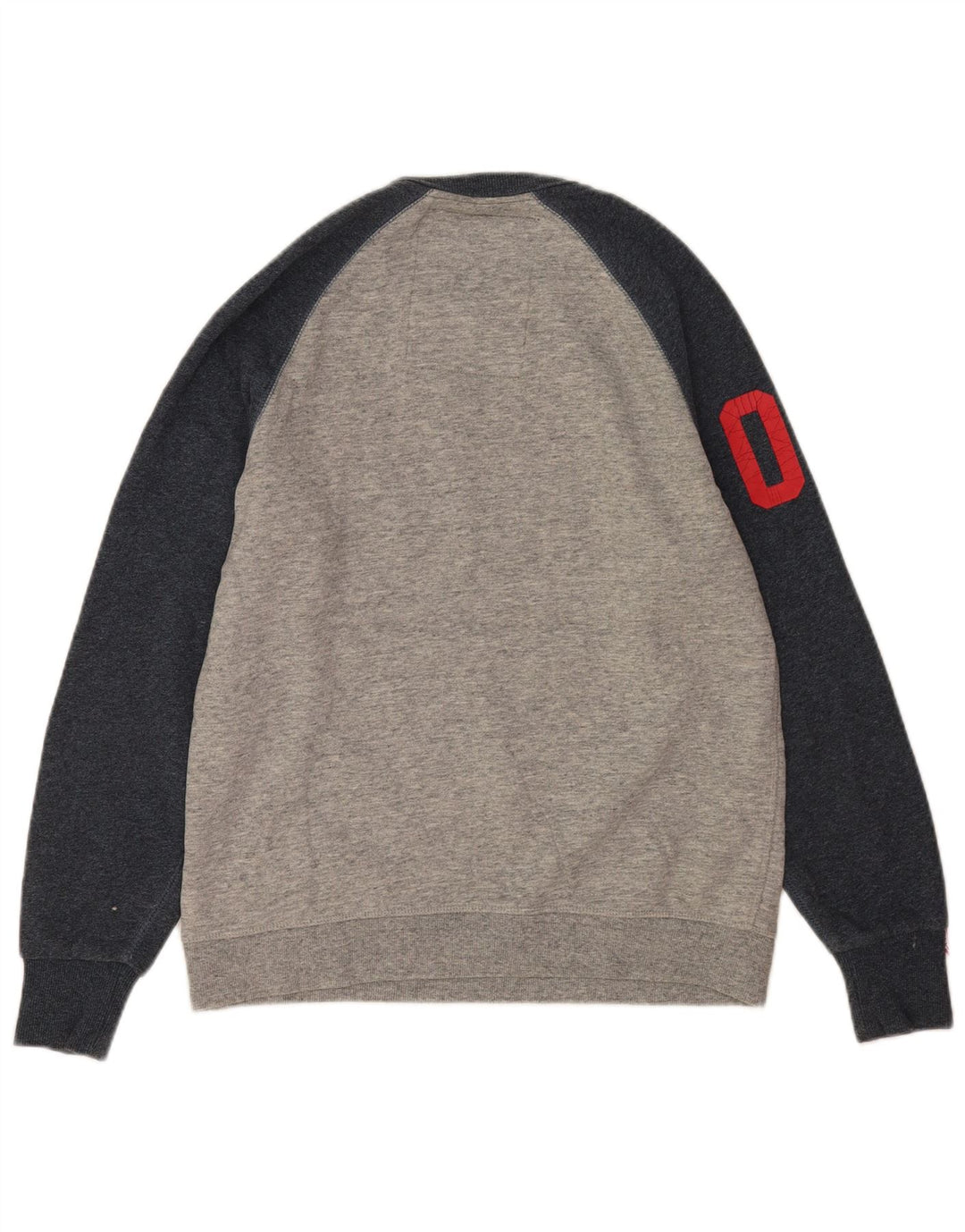Pulover grafic pentru bărbați Superdry, bumbac color bloc, gri mediu