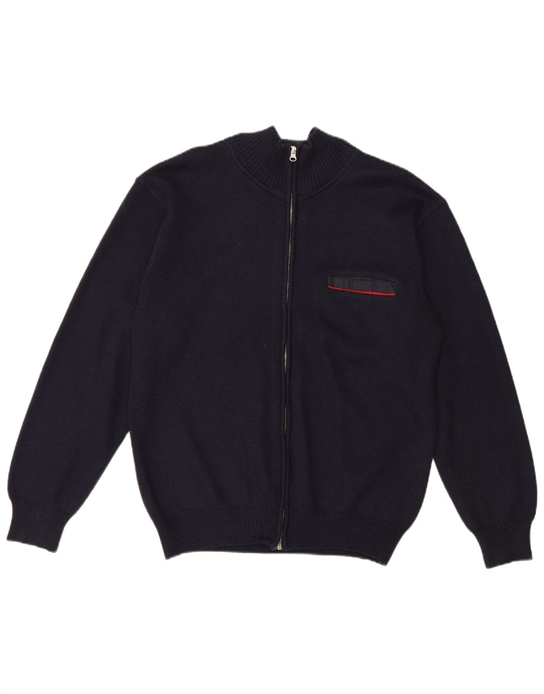 Cardigan Vintage pentru bărbați cu fermoar complet, mediu bleumarin