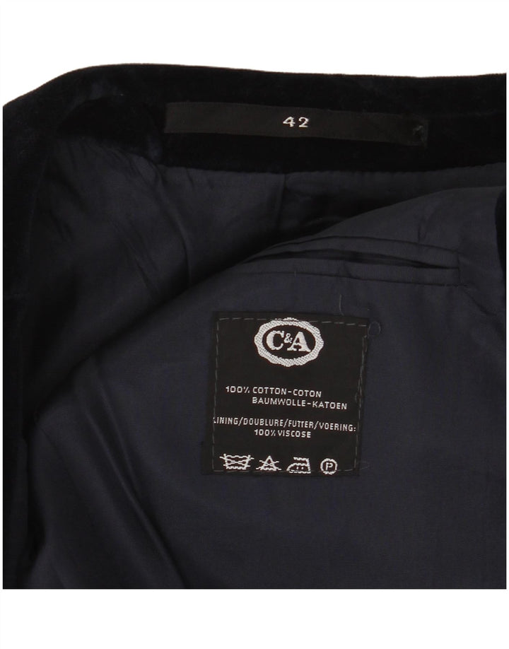 Sacou C&A pentru femei, cu 2 nasturi, IT 42 Bumbac, albastru bleumarin mediu