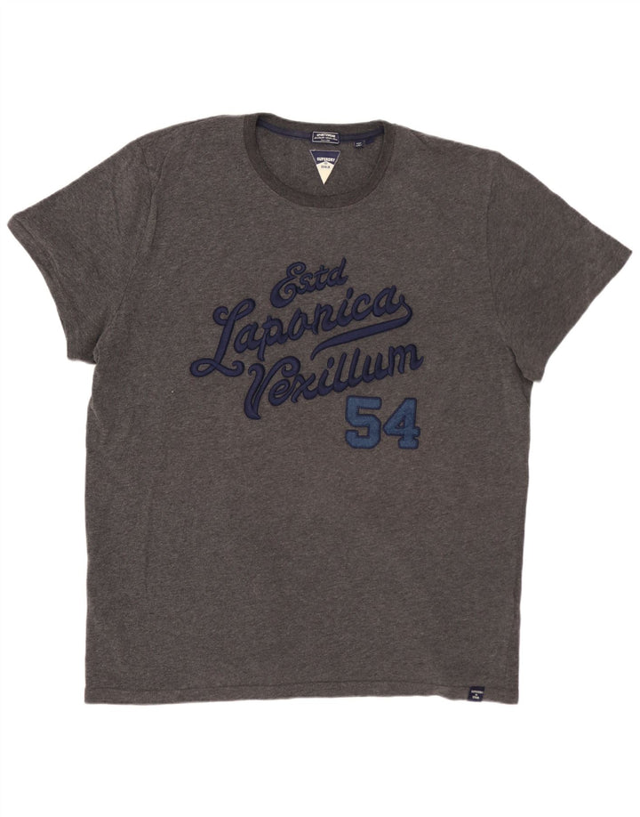 SUPERDRY tricou grafic pentru bărbați Top 3XL bumbac gri