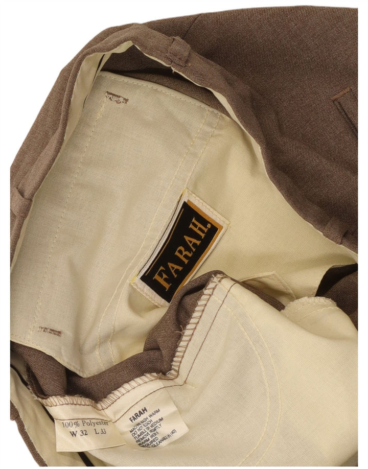Pantaloni de costum Farah pentru femei, drepti, L32 L26, poliester bej