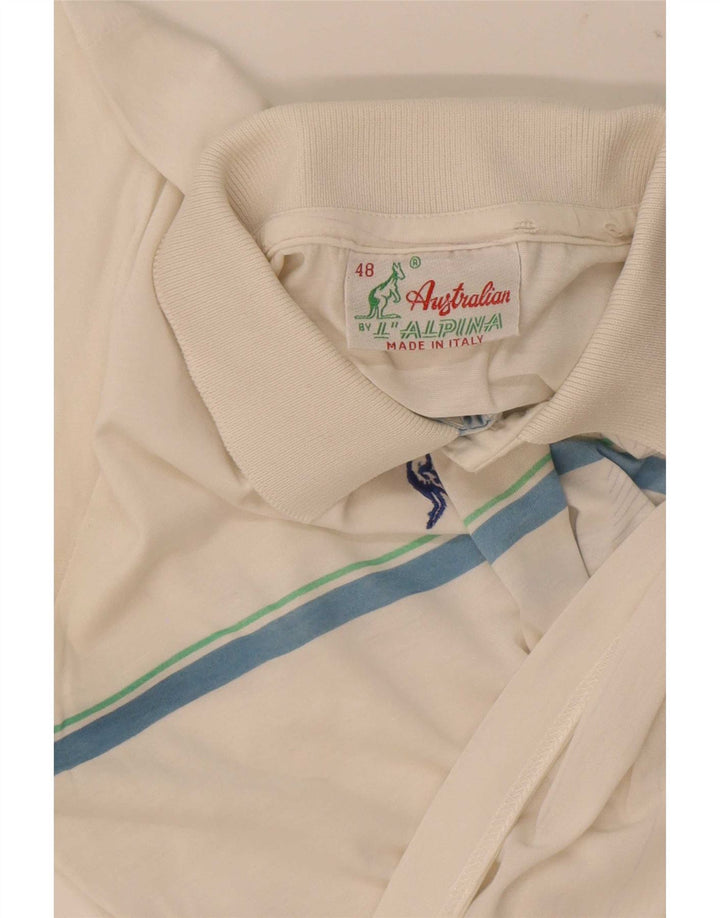 AUSTRALIAN L'ALPINA Tricou polo pentru bărbați IT 48 Medium White Geometric