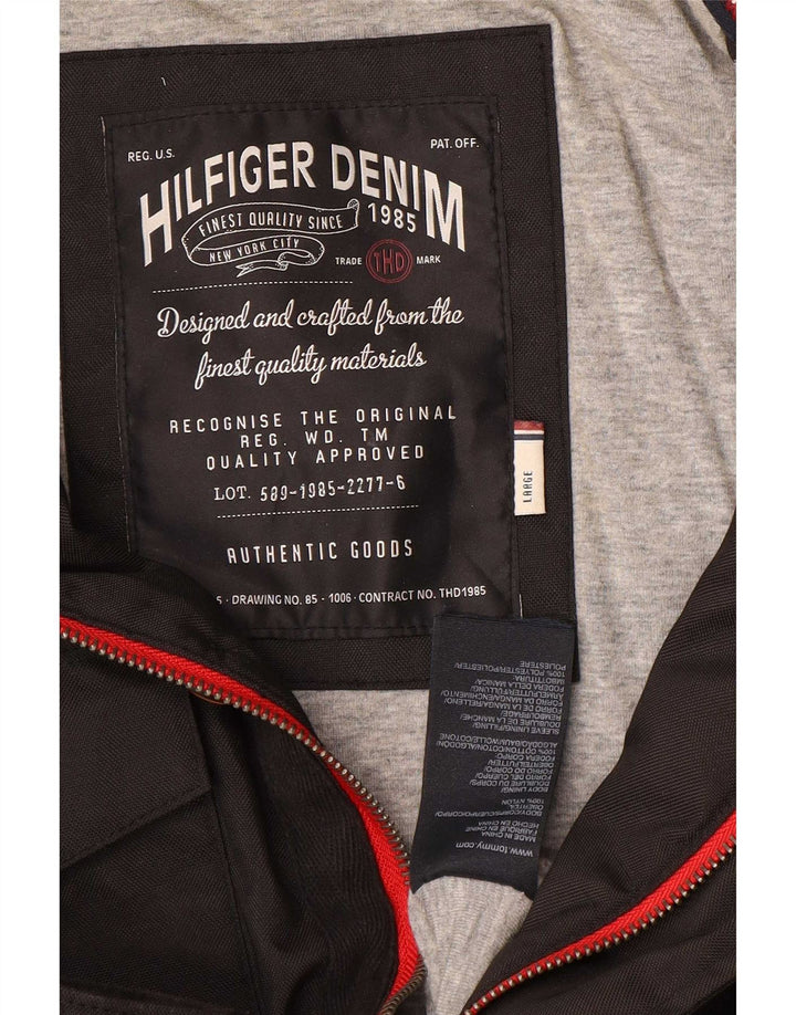 Jachetă militară pentru bărbați Tommy Hilfiger UK 40 mare, negru, nailon