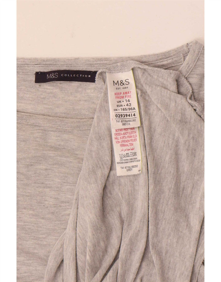 Marks & Spencer Top pentru femei cu mânecă lungă UK 14 Medium Gri Modal
