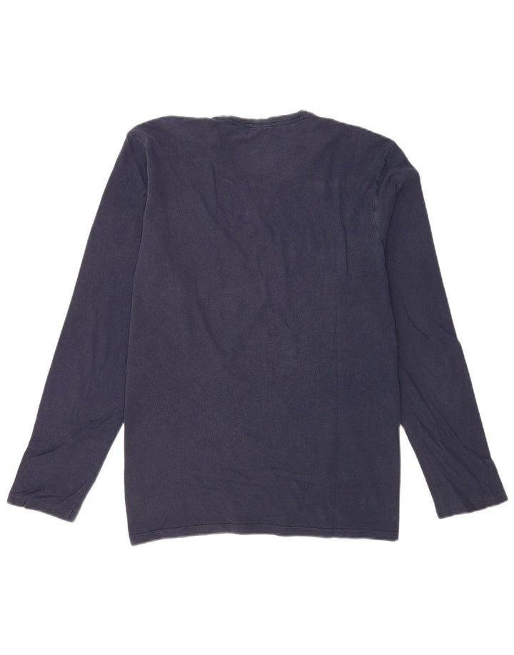Calvin Klein Top grafic pentru bărbați cu mânecă lungă mare din bumbac bleumarin