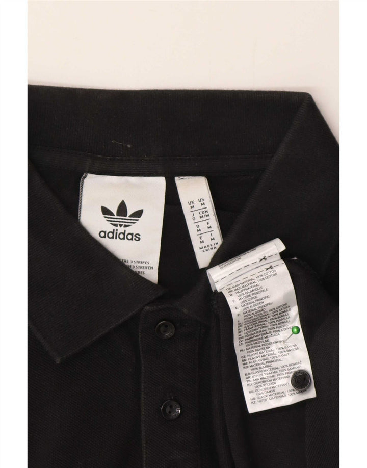 Tricou polo Adidas pentru bărbați, bumbac mediu negru