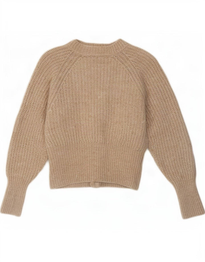 Pulover cardigan pentru femei Zara UK 12 Medium Bej Poliester