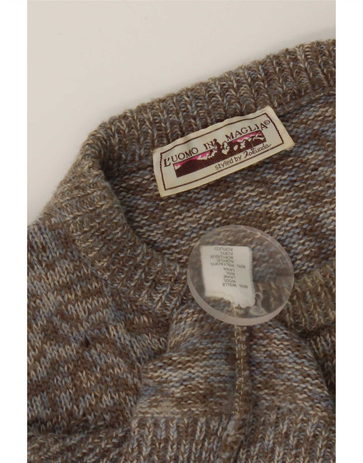 Vestă Vintage pentru bărbați XS Lână gri cu pete