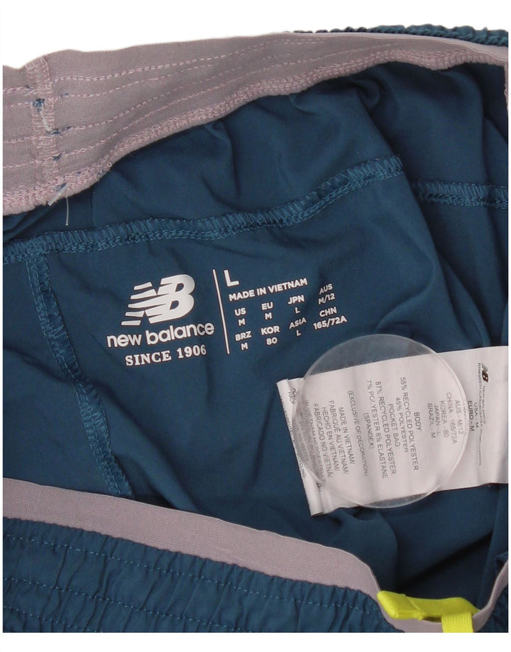 Pantaloni scurți sport grafic New Balance pentru femei UK 14 Medium Blue Poliester