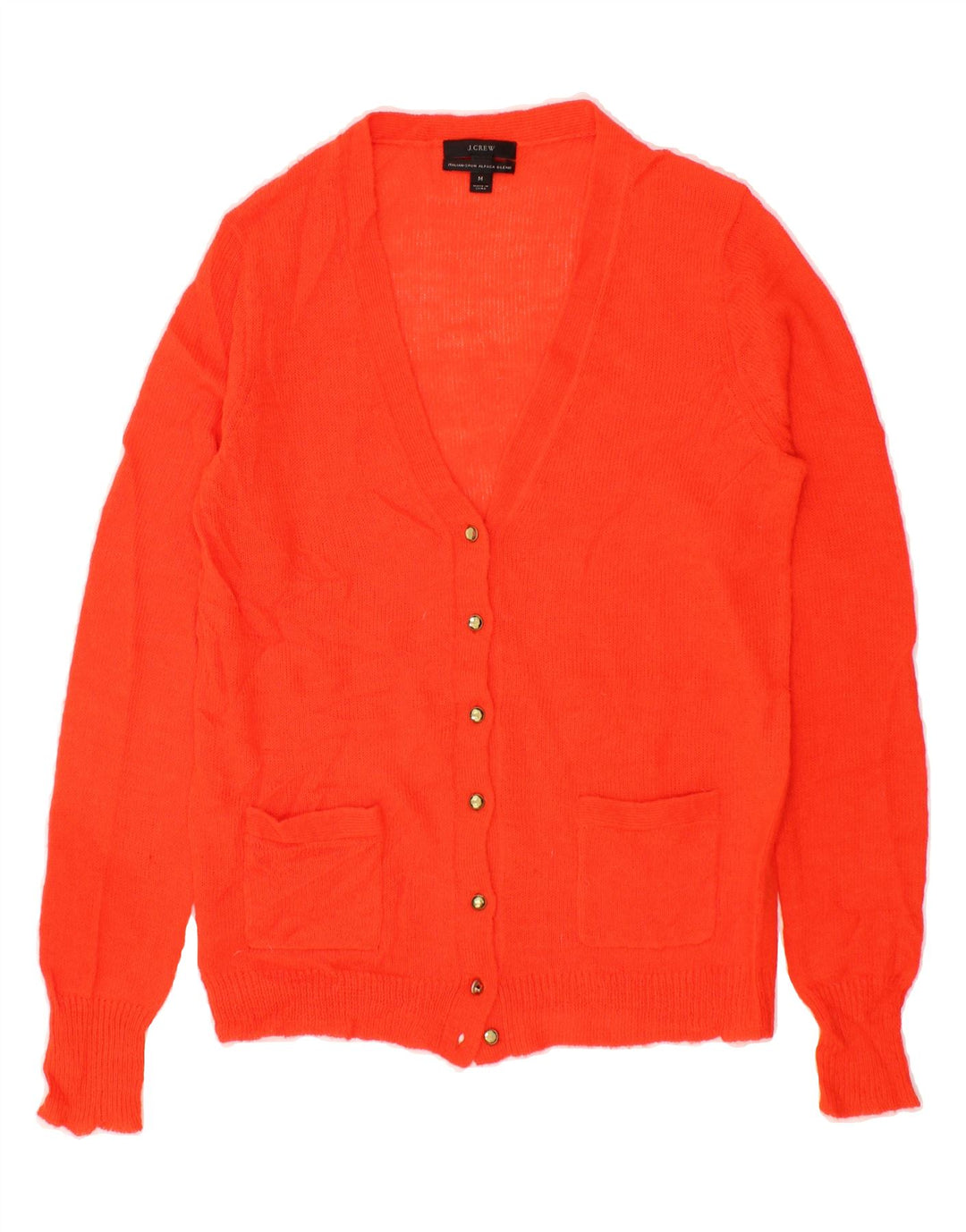 J. CREW Womens Cardigan Sweater UK 14 Medium Orange Acrylic Vintage J. Crew and Second-Hand J. Crew from Messina Hembry 