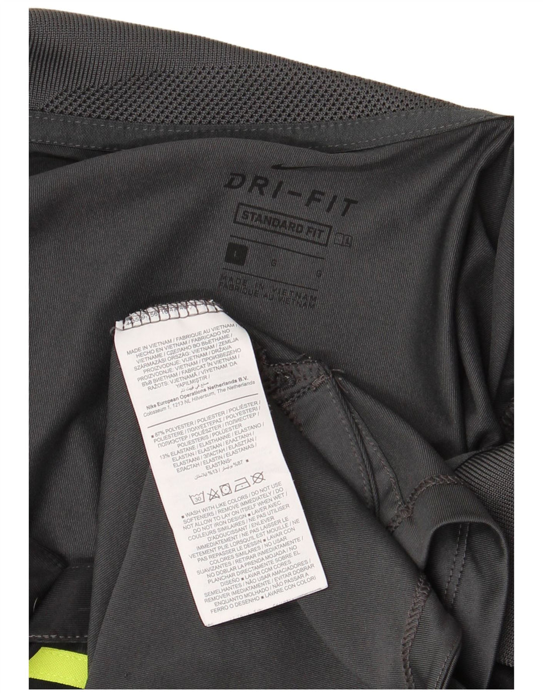 Tricou polo Nike Dri Fit Standard Fit pentru bărbați, mare, gri, poliester color bloc