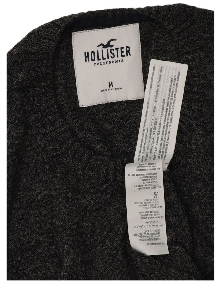 Pulover Hollister Crew Neck Jumper pentru bărbați, bumbac cu pete gri mediu