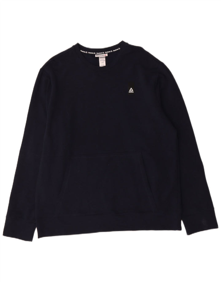Hanorac pentru bărbați Reebok Jumper mare din bumbac bleumarin