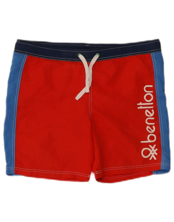 Benetton Boys Graphic Cami Top 10-11 Years XL Red Colorblock Poliester