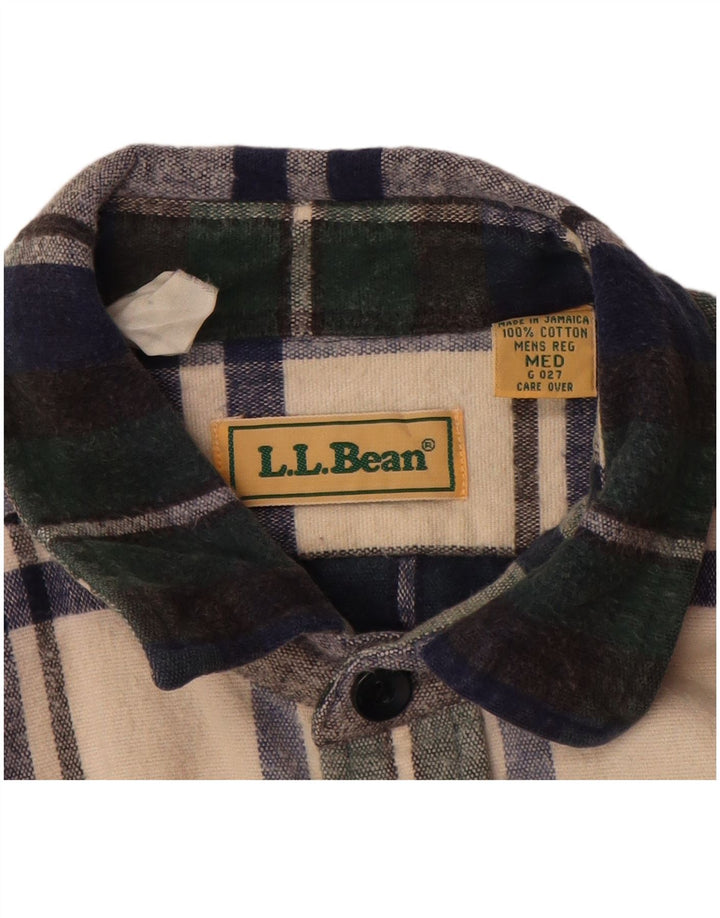 Cămașă de flanel pentru bărbați L.L.Bean, bumbac cu carouri verde mediu