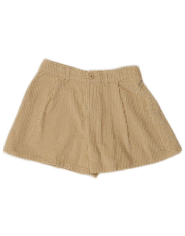 Benetton Girls High Waist Corduroy Shorts 10-11 XL Years W26  Beige Cotton
