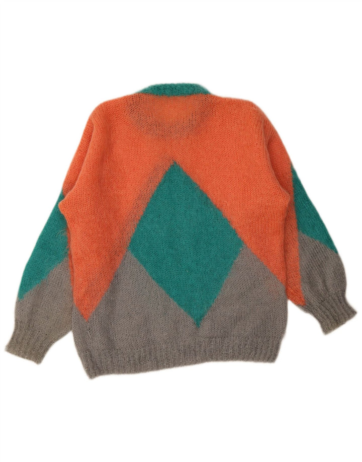 Pulover Vintage pentru damă cu gât crew pulover XL multicolor geometric