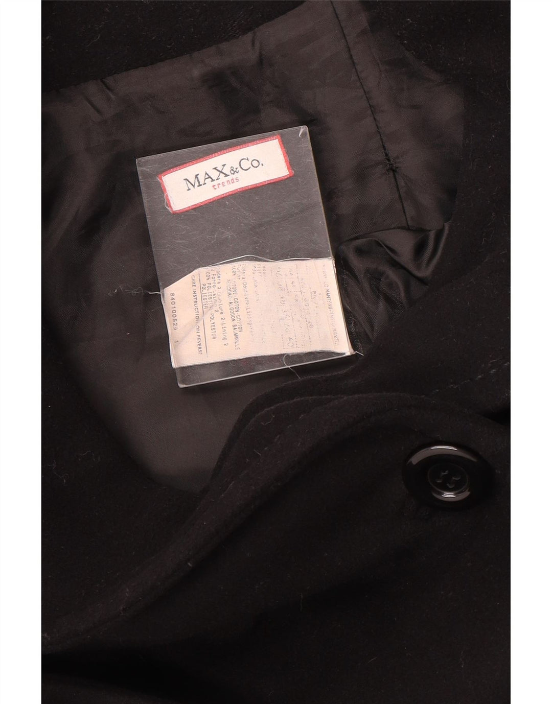 Max & Co. Palton dublu pentru femei UK 10 Lână neagră mică